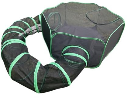 Pawtenda Outdoor Katzengehege für Indoor-Katzen, Tragbare Katzenzelte für Draußen, Outdoor Catio, Geschlossener Katzenlaufstall mit Tunnel, Haustierzelte für Katzen, Kaninchen, Welpen und andere