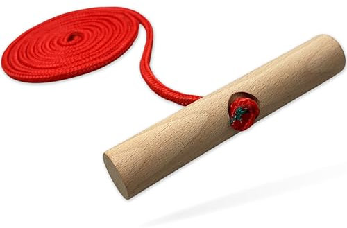 Explorer Colint Holz Leine für Schlitten universal 150cm mit FSC Holzgriff für Kinder und Erwachsene für Davos und Hörner Vollholz Schlittenleine in Rot