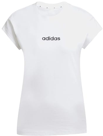 adidas Femme Essentials Linear Cotton Shirt, White/Black, L