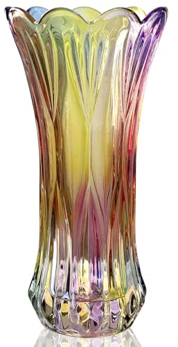 Blumenvase, Vase 30cm - Groß Hohe Bunt Glas Vasen für Deko, Geschenke für Frauen, Modern Gross Glasvase, Geburtstagsgeschenk Mama