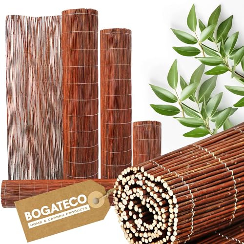 BOGATECO Brise-vue en bois - Clôture de jardin - 200 cm de haut et 300 cm de long - Clôture en osier naturelle pour le jardin, le balcon et la terrasse