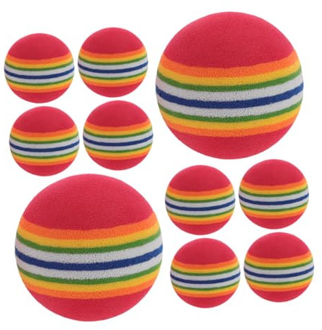Abaodam 10stücke Aktivitäts-katzenballspielzeug Weicher Eva-regenbogenball Mit Leckerli-Funktion Widerstandsfähig Gegen Kauen Und Beißen Für Hunde Und Kätzchen Zum Apportieren Und Spielen