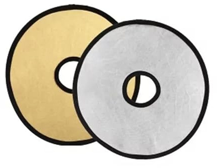 REFLEX CAMERA 2-in-1 Round Photography Reflector 30cm (11.8in) | Silver & Gold Reflective Surfaces | Hollow Center Design | Lightweight Portable Reflector with Carry Case (30cm (11.8in))