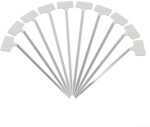 Niceminiwall Marcadores de plantas reutilizables de acero inoxidable 304 para jardín y guardería, etiquetas de metal impermeables resistentes a la intemperie con rotulador, para organizar hierbas