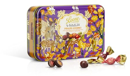 Leone dal 1857 - Latta Nathalie Lete Praline Gourmet - Cioccolatini Assortiti - Senza Glutine - Latta da 150g - Idee Regalo