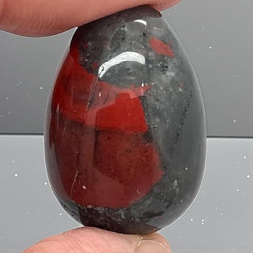 arana's® - Huevo SANGRE AFRICANA piedra natural pulida - Huevo de bolsillo 3x2 cm - Protégete, amuleto de la suerte - Piedras y cristales naturales de sanación meditación (Sangre Africana)