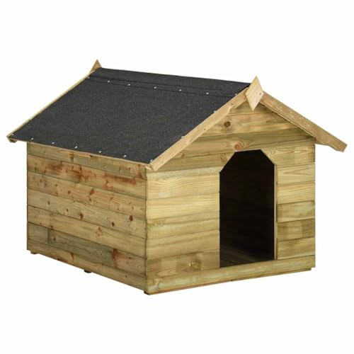 Mangloder Hundkoja av impregnerad furu med öppningstak, väderbeständigt hundhus för trädgård och terrass, 105 x 123 x 90 cm, grön, enkel montering, plats att dra sig tillbaka för utomhusbruk