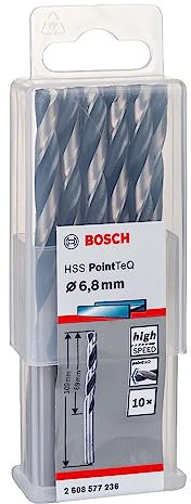 Bosch Accessories 10-Piece PointTeQ HSS Twist Drill Bit (for Metal, 6.8 x 69 x 109 mm, Drill Driver Accessories)