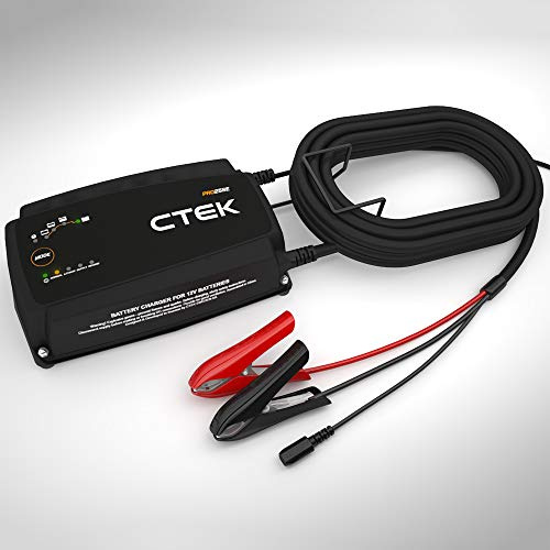 CTEK Pro25SE Professional 25A, 12V Battery Charger, Tender and Maintainer, Lithium Battery Charger, Desulphator, Black