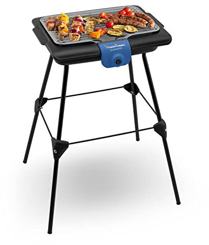 Moulinex Barbecue électrique de table avec pieds Accessimo de Moulinex, barbecue d’extérieur, 2100W, nettoyage facile, bac à eau, réduction de la fumée et des odeurs, fabrication en France, BG135812