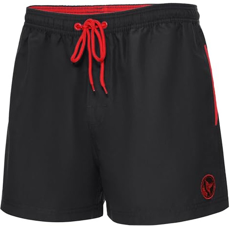 Ladeheid Short de Bain Homme, Séchage Rapide avec Doublure en Filet, Poches Latérales et Arrière, Taille Élastique avec Cordon, Confortable et Respirant pour Natation LA40-199