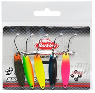 Berkley Area Game Spoons 5 Pack – Piccolo Wobbler Spoon per trota e pesce persico, senza piombo, fusione 19 ganci