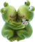 FRANK FLECHTWAREN Frosch, Dekofigur aus Polyresin, Froschpaar Kuss ca.Höhe 8 cm