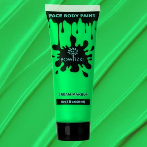 Bowitzki Face and Body Paint 2oz Cream Makeup 60ml Water Based Face Painting Special Effects For Adults Children Kids Halloween Christmas Party Stage Cosplay (Grün)