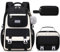Makukke Schulrucksack Mädchen Teenager Rucksack Schule Schulranzen-Set, Schultasche Jungen Multi-Tasche Wasserdicht Schulranzen School Bag für Mädchen Damen,30L Schwarz Rucksack