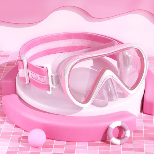 COOLOO Taucherbrille Kinder mit stoffband, Schwimmbrille Kinder für Jungen Mädchen Jugendliche,【Patent】 Schnorchelmaske 180°Panorama HD Anti Nebel Anti-Leck Tauchmaske für 4-16 Jahre