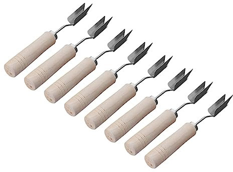 Cabilock 7piezas Cortador De Piña Removedor De Ojos De Piña Pelador De Frutas Mango De Madera Acero Inoxidable Útil Para Camping