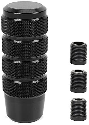 muge racing Universal Gear Shift Knob ，Shifter Knob Universal for Most Cars with 3 Adapters(8mm/10mm/12mm)-Black