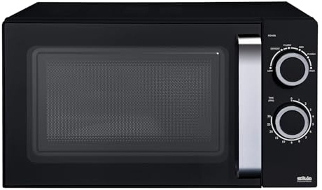 Silva Schneider Mikrowelle MW-C 25.2 ohne Drehteller – 700 Watt, 20 Liter Garraum, Keramikboden, 6 Leistungsstufen, Auftaufunktion, Timer, platzsparend & leicht zu reinigen – Schwarz