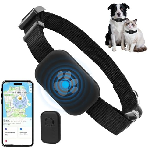 Cat Tracker Collar, Cat Tracker GPS Collar For Small Cats, Dog Tracker with No Monthly Fees, Cat Collar Tracker for Apple Find My, Global Positioning (iOS Only)