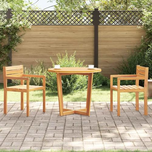 Solivagant Garten-Esstisch Rund Ø90x75 cm Massivholz Akazie, Möbel,Gartenmöbel,Gartentische, 13.7 kg-4108134