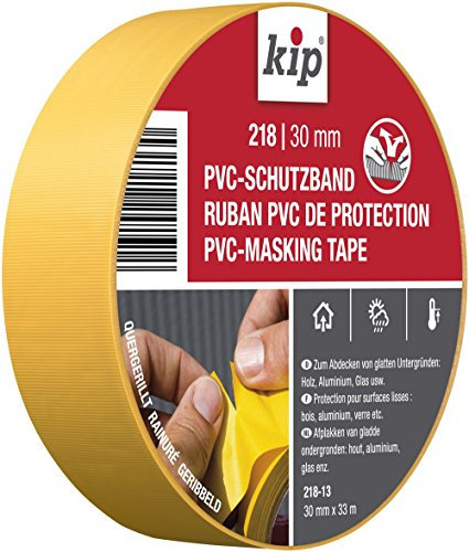 Kip PVC-Schutzband Profi Abklebeband für Maler und Lackierarbeiten, 30 mm x 33 m, Gelb