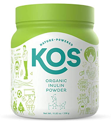 KOS Organic Inulin Powder, Unflavored & Unsweetened Superfood - Vegan Inulin for Prebiotic Intestinal Support, Digestive Health Promoting - USDA Certified, Non-GMO, Soy & Gluten-Free, 112 Servings Bag