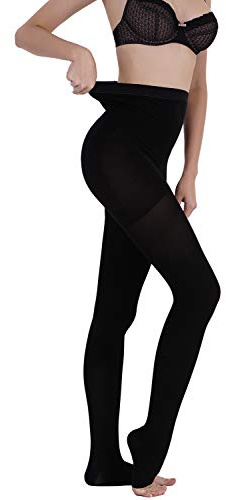 AMZAM Calze a compressione, opache, punta aperta, supporto solido 20-30 mmHg, compressione graduata per donne, collant professionali per la circolazione circolante, per alleviare gonfiore edema vene
