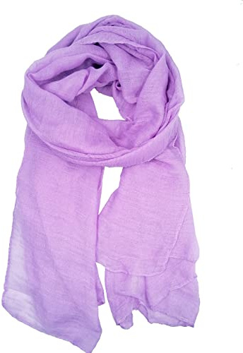 woogwin Women's Cotton Scarves Lady Light Soft Fashion Solid Scarf Wrap Shawl (Lightpurle)