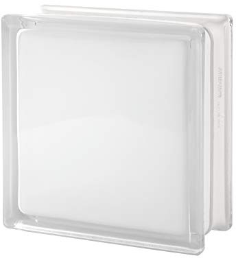 Blocco di vetro opaco bianco effetto opalino lucido | cm 19x19x8 | Unità di vendita 1 scatola da 10 pezzi