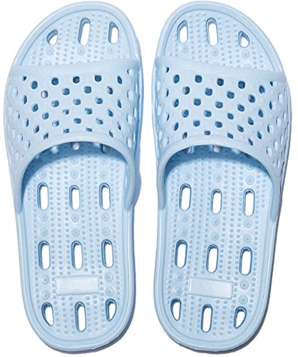Ranberone Chaussons de Bain Femmes Antidérapant Sandales de Douche Claquettes de Plage et Piscine Bleu 39 EU