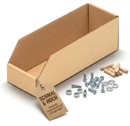Boîtes à étagères KK Verpackungen | 100 pièces, 300 x 100 x 100 mm, boîtes de rangement pour étagères de rangement | Boîtes de présentation en carton pour petites pièces