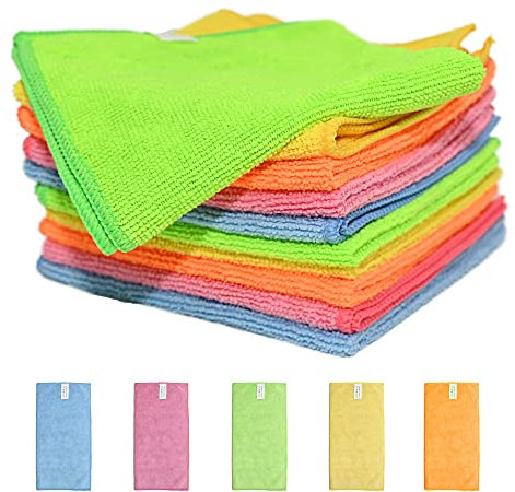 ARMA Ram 10 X Reusable Microfiber Cleaning Cloths Dusters Car Bathroom Polish Towels Size:12.6 x 12.6 Multiple One Size