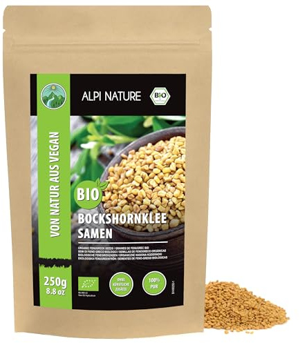 Alpi Nature Bockhornsklöver Frön Hela BIO 250g, Hela Bockhornsklöverfrön, Ekologiska Methi Frön