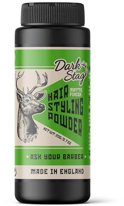 Dark Stag polvere volumizzante capelli, prodotto professionale per lo styling dei capelli da uomo, texture aggiuntiva con tenuta flessibile, 20g