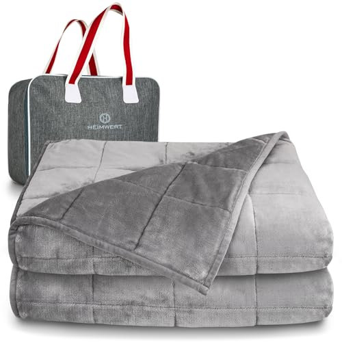 Heimwert Gewichtsdecke Therapiedecke Weighted Blanket - Schwere Decke für GEBORGENHEIT und TIEFEN Schlaf I schwere Bettdecke Therapiedecken Therapie Decke Erwachsene Decke schwer (8 Kilogramm)