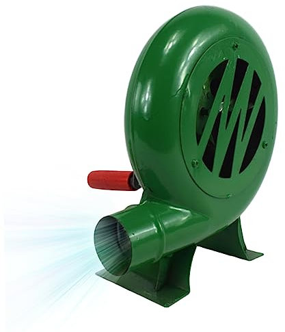 NIDONE Bouleur d'air ventilateur de barbecue, Mini Black Forge Blower de 200W Forge avec équipement de fer à conduit, souffleur manuel portable pour les acativités extérieures de camping en camping