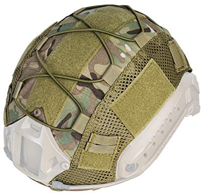 IDOGEAR Funda Protectora para Casco táctico Cubierta para Casco Militar para M/L Nylon 500D (Multi-Camo)