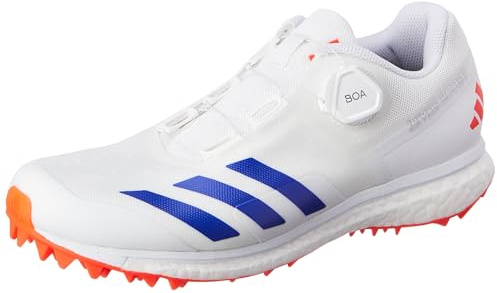 adidas Mens 22YDS Boost Cricket Spikes Shoes White/Lucid Blue 12 (47.3)