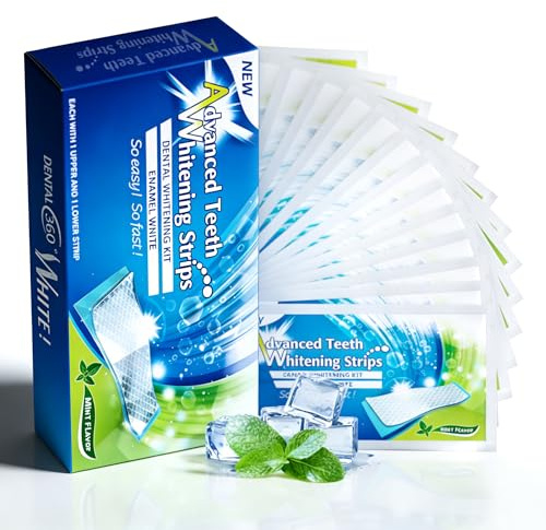Soodyoow 28 Tiras Blanqueador de Dientes Whitening, 14 Sesiones Blanqueamiento Dental, Tiras Blanqueadoras Dientes, Dientes Blancos, Seguro para Esmalte Dental