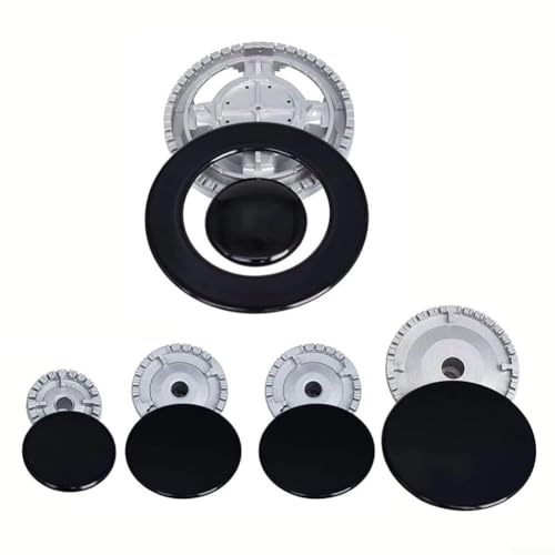 Gas Stove Burner Cap Set, Zinc Alloy Gas Stove Cap Kit, Oven Cooker Cooker Hat Set for SABAF Gas Stoves Cooktop Parts & Accessories(Flat)