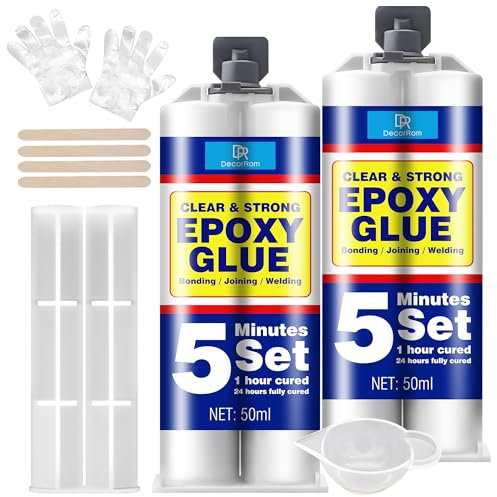 Colle Époxy Bi-composante – 100ml Colle Époxy Extra Forte, Séchage Rapide en 5 Minutes - Transparent, Idéale pour la Réparation du Bois, Plastique, Métal, Verre, Céramique, Tissu et Autres Matériaux