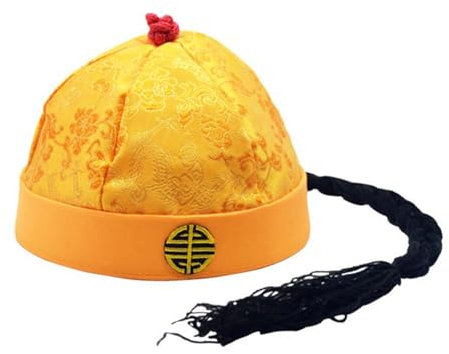 Lodoot Sombrero tradicional de emperador chino para tela de seda, sombrero de príncipe chino Tangzhuang Cosutme, accesorios de propietario, sombrero de piel de melón
