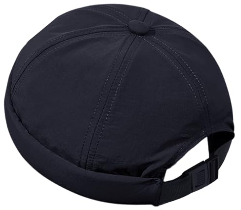 Buywis Casquette de docker à séchage rapide pour homme - Bonnet sans bord - Style rétro, bleu marine, Taille unique