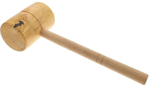 HAMPPLIES Maillet Bois Massif Professionnel avec Manche Bois Ergonomique Marteau pour Menuiserie et Sculpture Léger pour Bricolage et Décoration