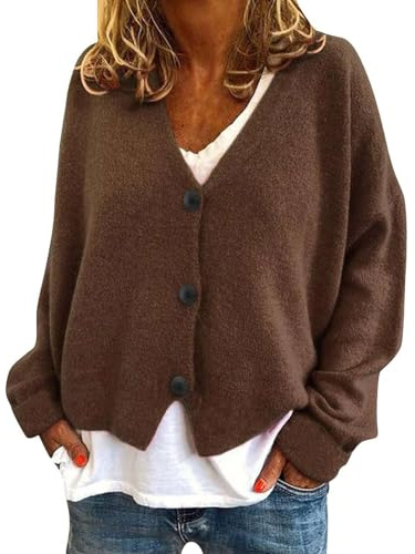Cardigan Donna Oversize Lungo Scollo A V Lana Invernale Maglioncini Colori Sfumati Stampato Scozzese Leggera Maglia Elegante Autunno Norvegese Monopetto Golfino Con Bottoni Leggero Cappotto Giacche