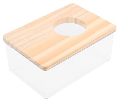 Toyvian Bac à Sable Transparent pour Hamsters Bassin Acrylique Multifonction Toilette et Bain pour Petits Rongeurs Facile à Observer et Respirant