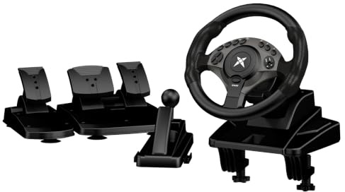 DOYO F9 Pro Gaming Steering Wheel with Pedals and Shifter for PC, PS3