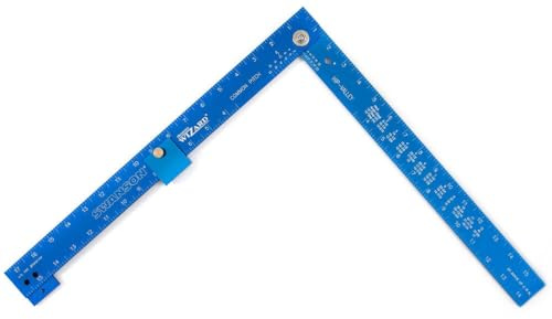 Swanson Tool Co T001WZ Framing Wizard Folding Aluminum Framing Square with adjustable set screw (Allen wrench included) - 5 layout tools In-One