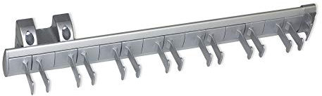 Emuca - Ausziehbarer seiticher Gürtelhalter für Schränke, Aluminium und Kunststoff, Matt eloxiert